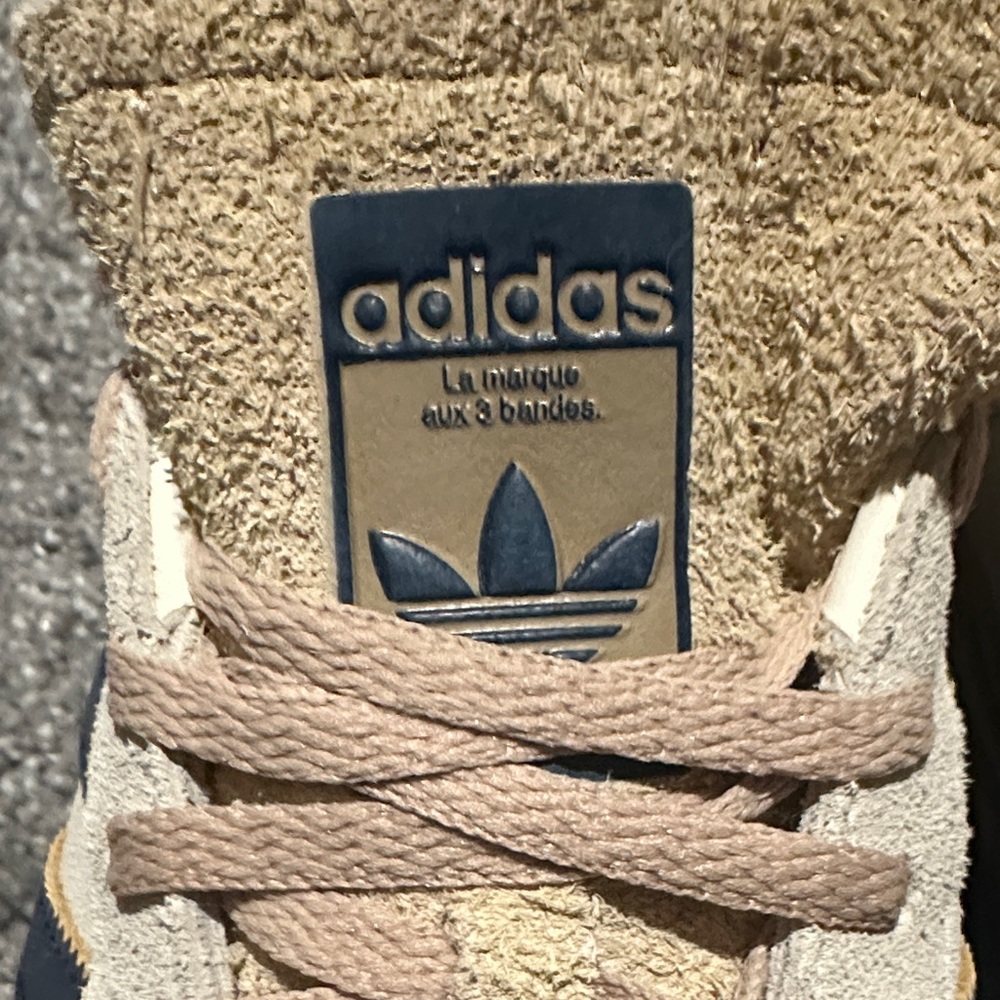 Adidas Sambas Cream and Navy Platform Sneakers - Picture 3 of 7
